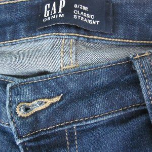 Gap Factory Classic Straight Leg Stretch Jeans in Dark Nieves indigo wash 29R